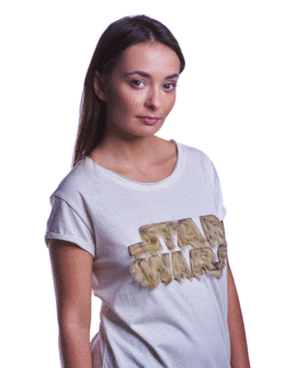 Star Wars - Fuzzy Logo Ladies T-Shirt