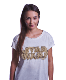 Star Wars - Fuzzy Logo Ladies T-Shirt